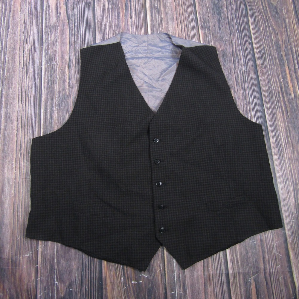 Suit Vest JB Britches Mens 56 Brown Check Wool Cashmere 3 Piece Belted Formal